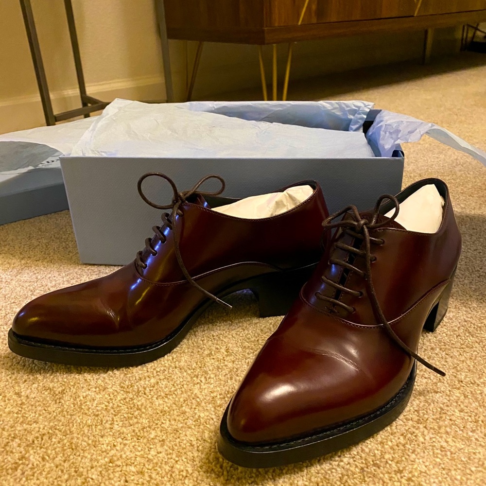 Prada Leather Block Heel